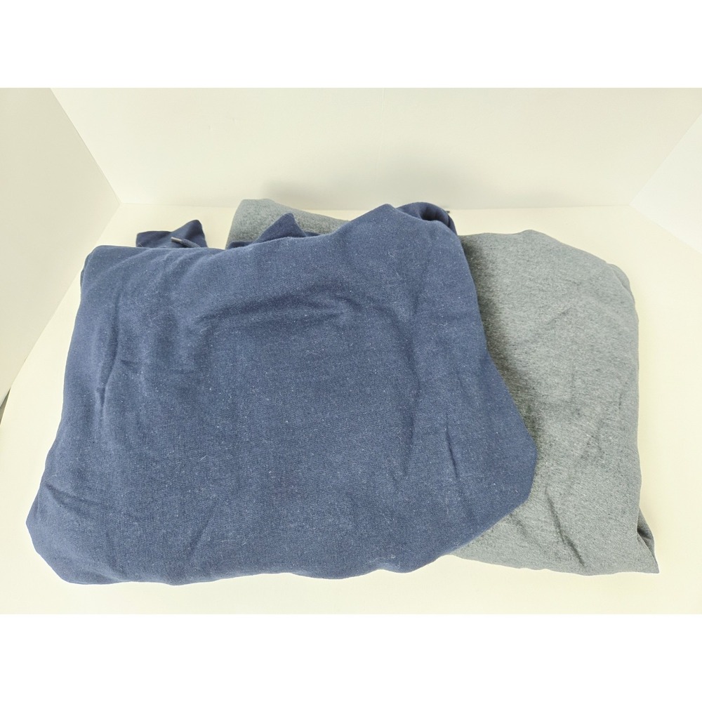 Gildan Grey Navy NWOT Hoodie Sweatshirt Plain blank for printing projects x2 SM